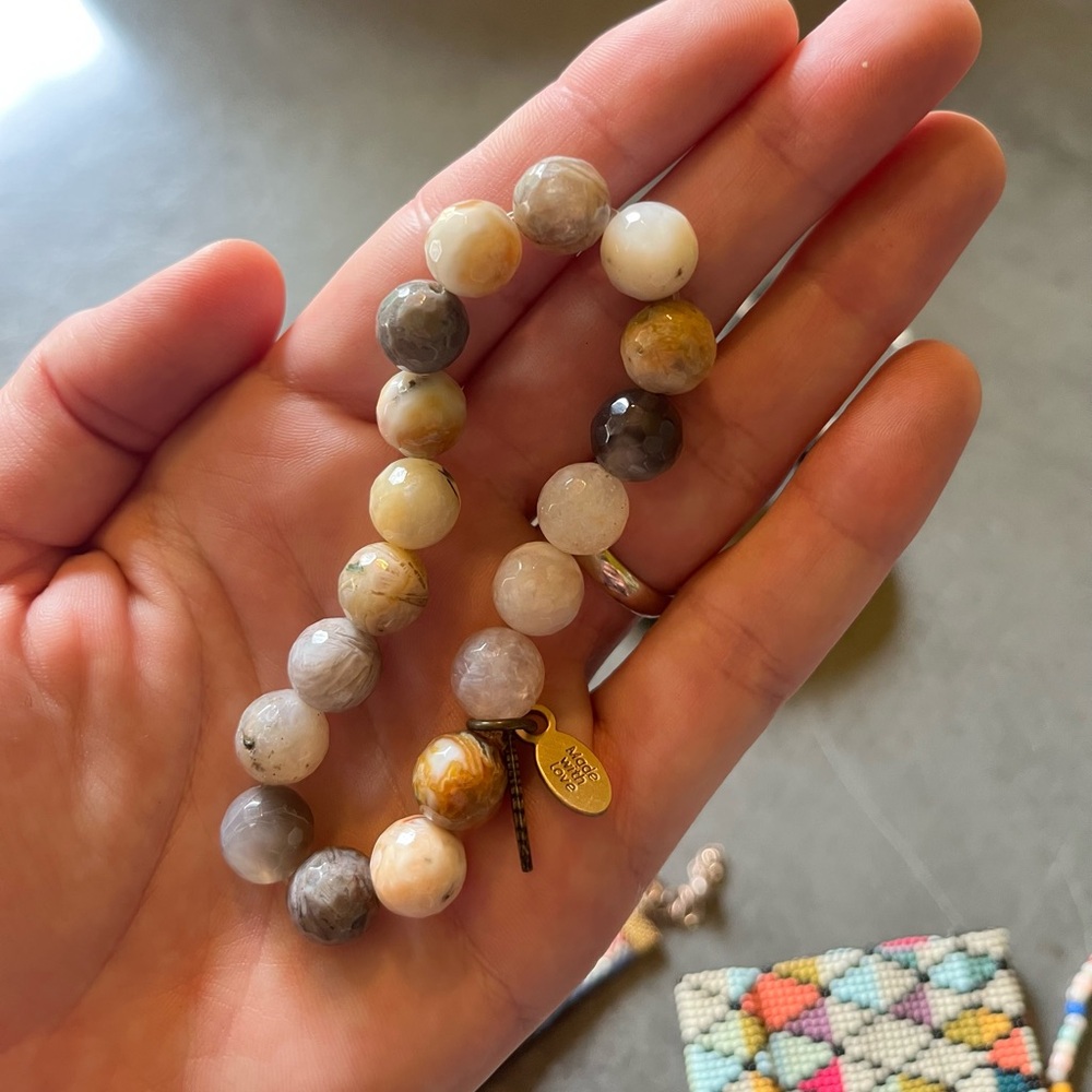 Women’s bundle of ten bracelets. Quartz, stone, beads, multicolored - Picture 10 of 10
